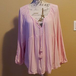 NWT Old Navy Pink peasant top